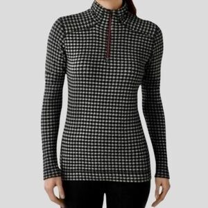 Smartwool 100% Merino Wool 250 1/4 Zip Houndsooth Baselayer Pullover